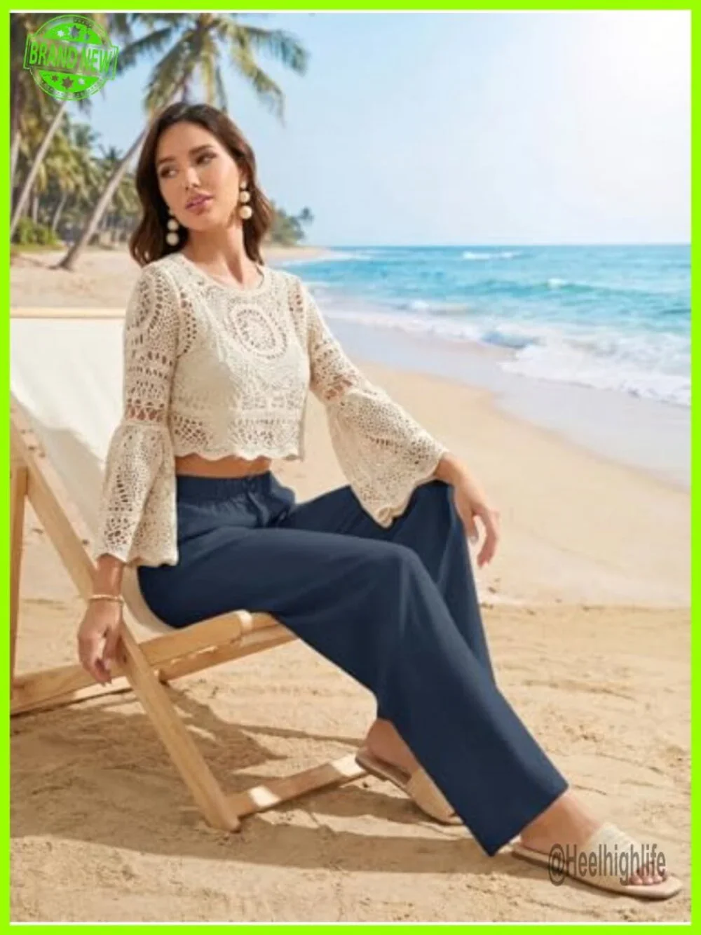 Wide Leg Linen Palazzo Pants with Pockets
